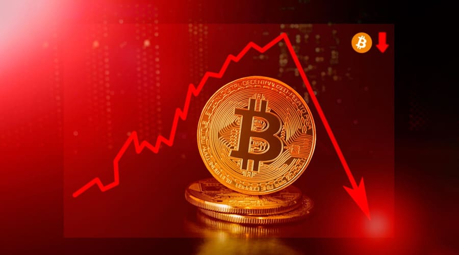 Bitcoin price falls sharply amid sell-off, with value cut in half since November