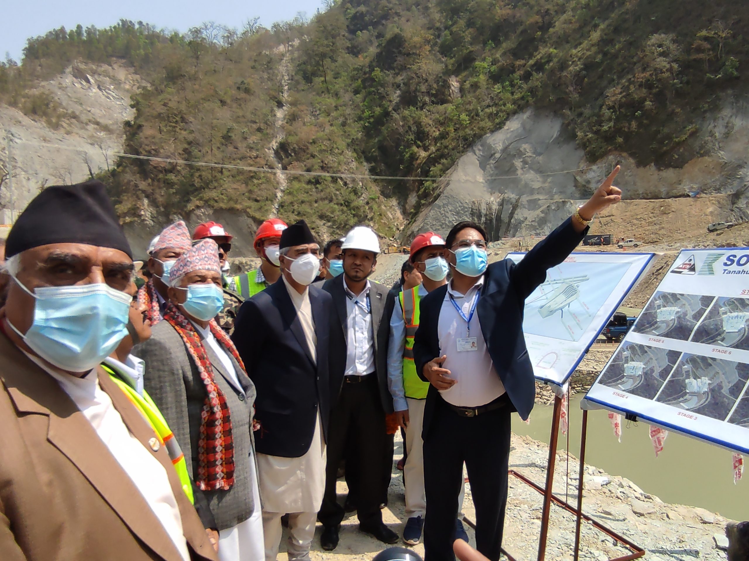 Prime Minister Deuba inspects Tanahu Hydropower Project