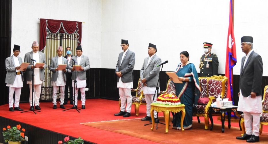 President Bhandari sworn in four newly appointed Ministers