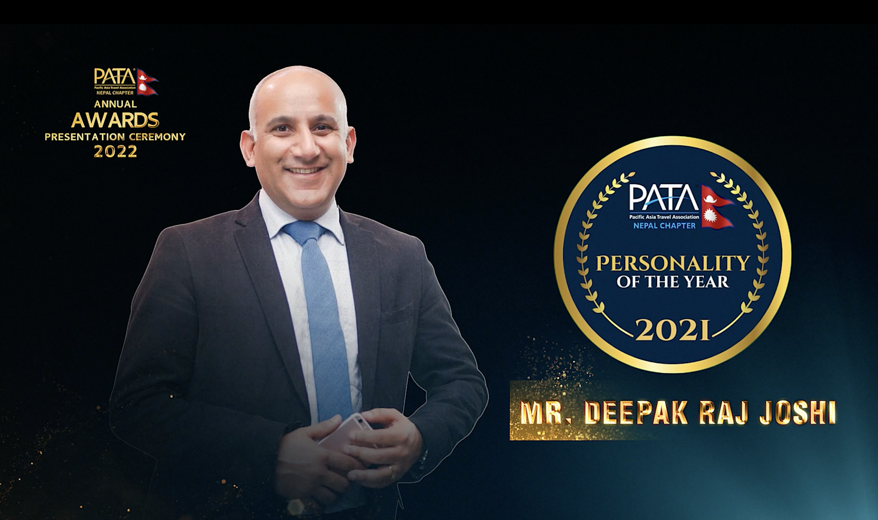 PATA Nepal honors Deepak Raj Joshi with PATA Personality of the Year 2021 Award