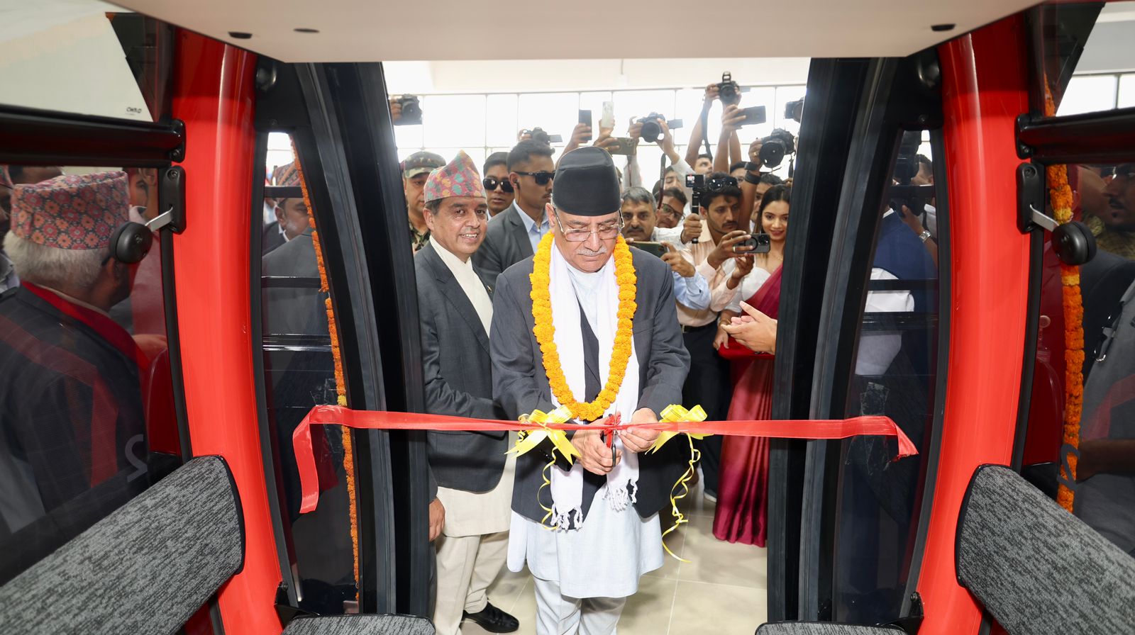 PM Dahal inaugurates Lumbini Cable Car