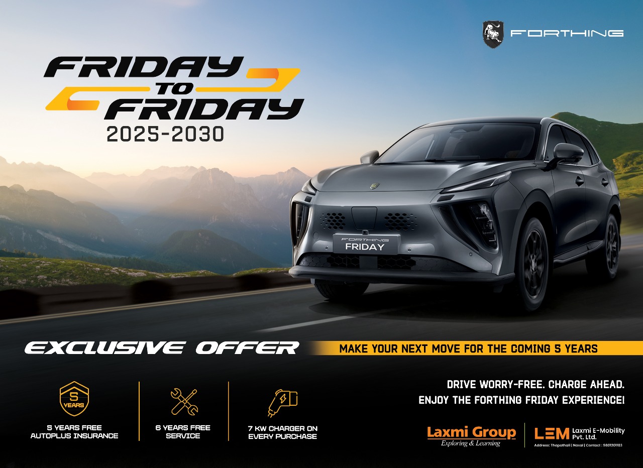 Forthing friday launches “Friday to Friday, 2025-2030” – five-year exclusive EV ownership program in Nepal