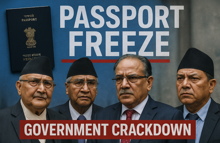 Nepal moves to freeze passports of top leaders, including Oli, Deuba, Dahal and Lekhak