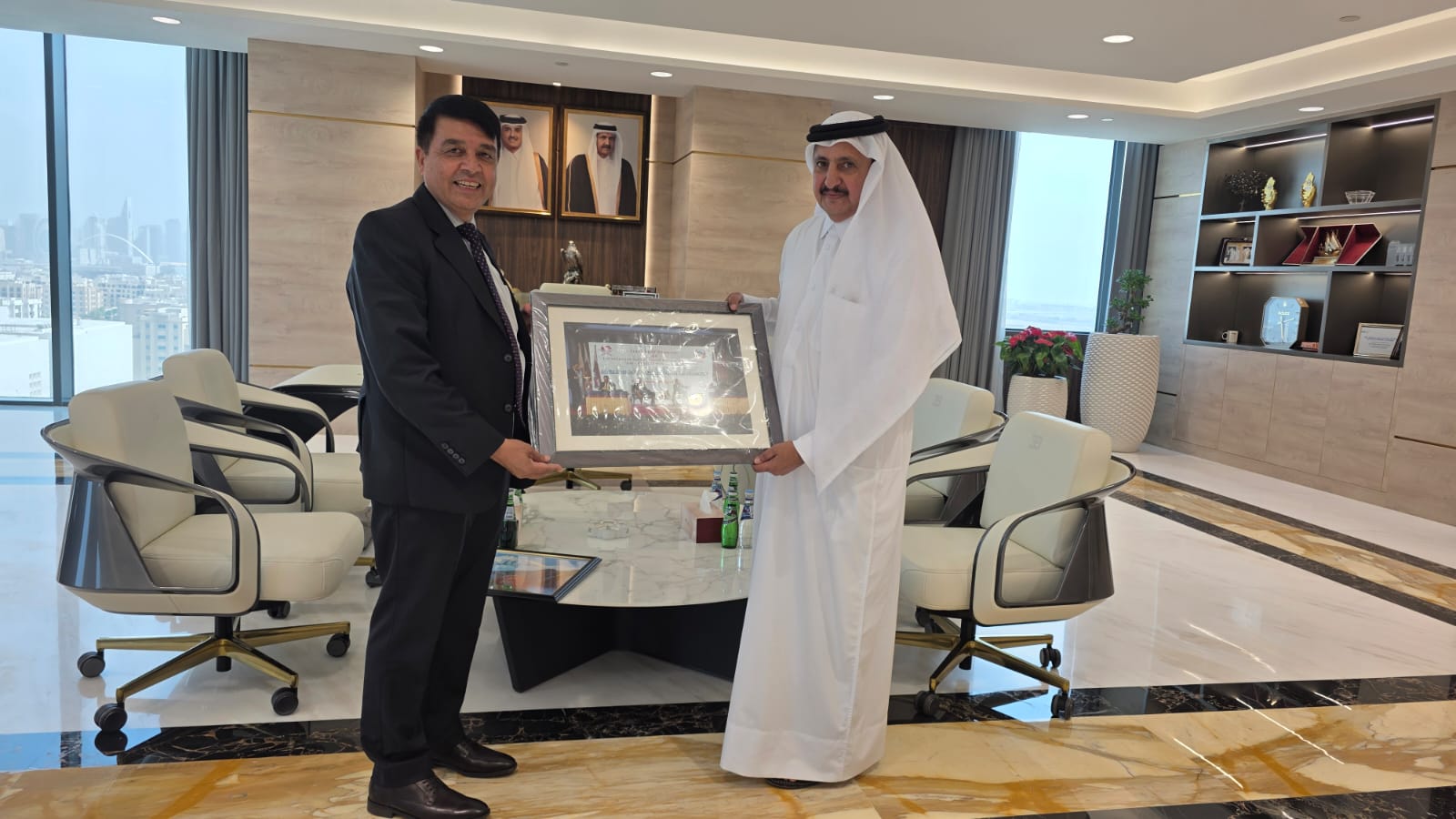 FNCCI President Dhakal and Qatar Chamber Chairman Al Thani meet in Qatar