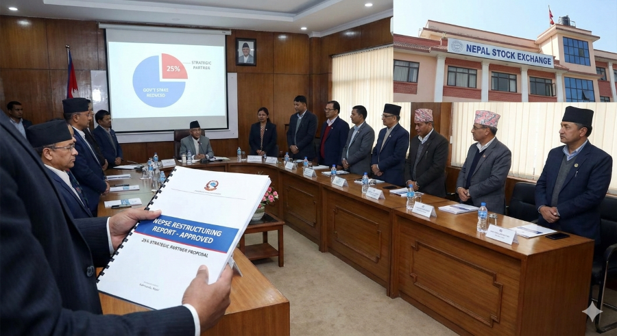 Government accepts NEPSE restructuring report; 25% stake proposed for strategic partner